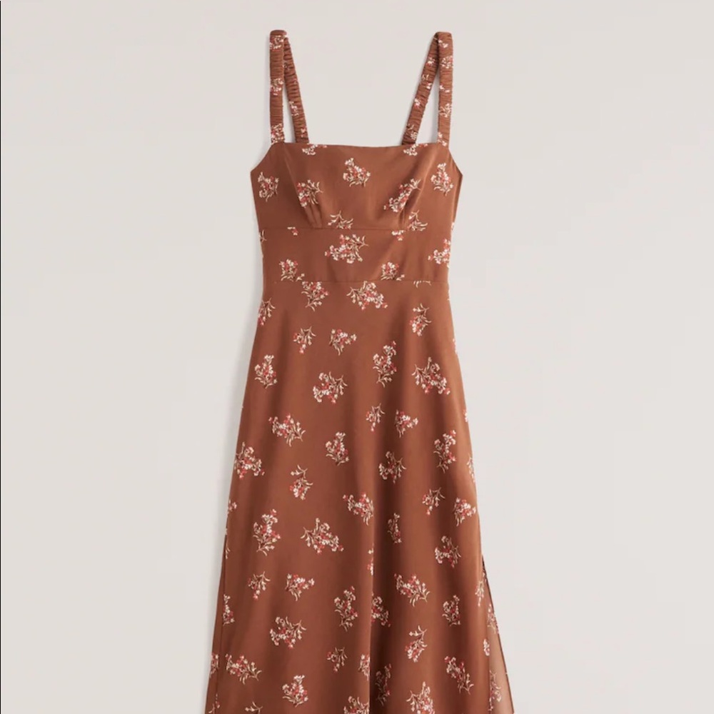 Open Tie-Back Slip Midi Dress